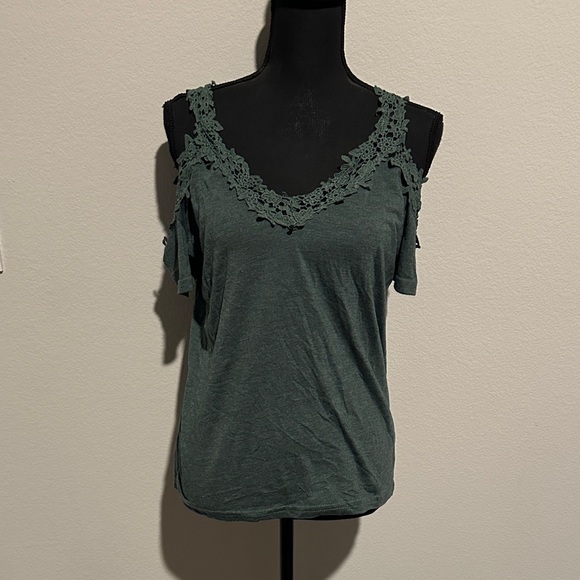 SHEIN Deep Green Lace Trim Tank Top - Picture 1 of 3